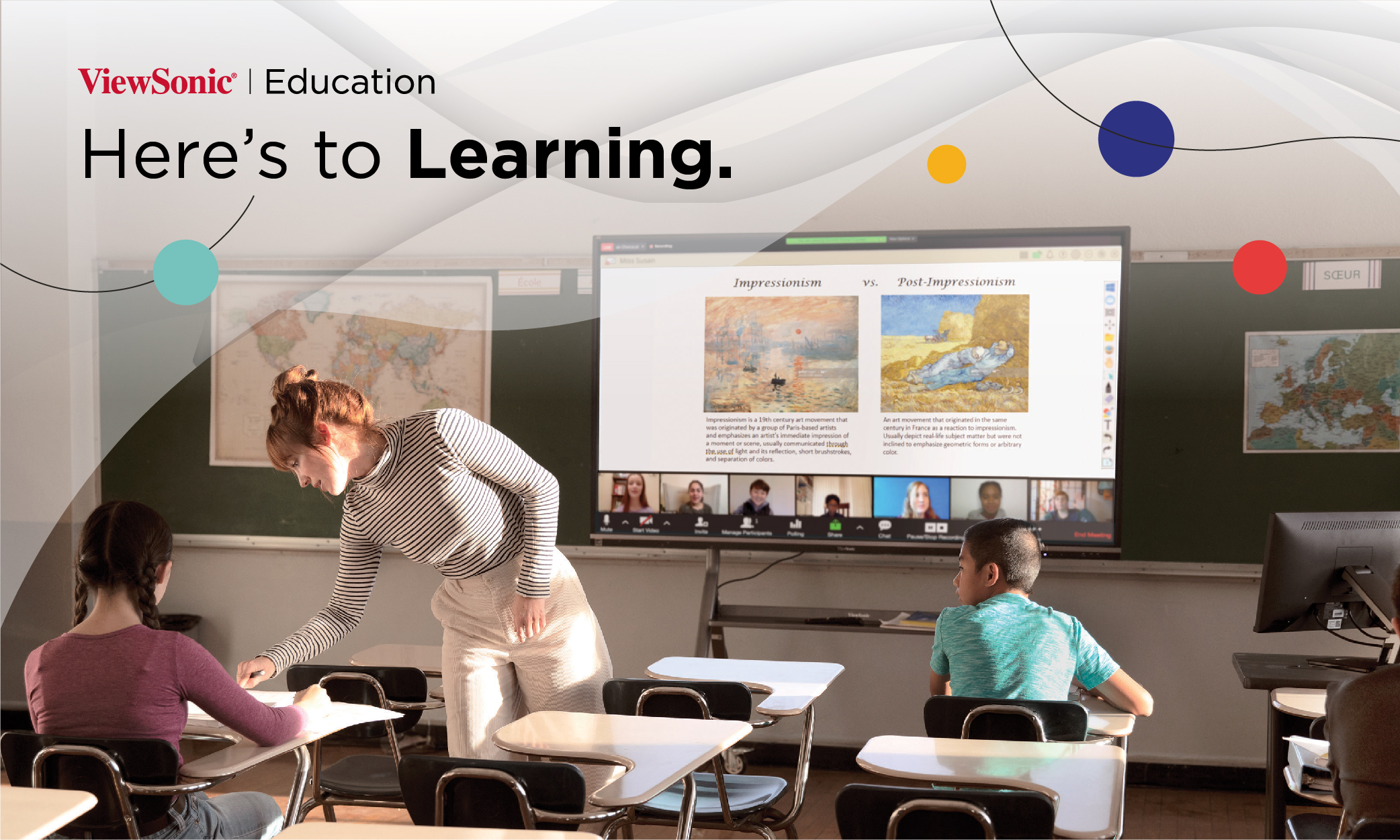 Here's to Learning key visual — French classroom scene from the campaign.